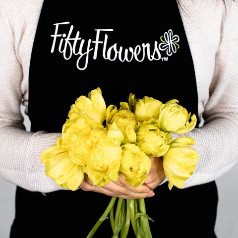 Fresh Bulk Yellow Double Tulips Apron - Image
