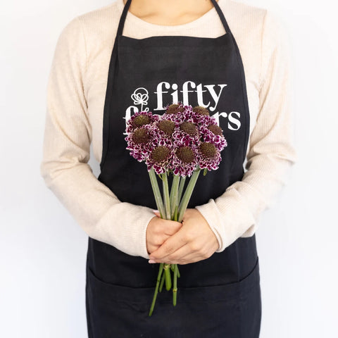 Frosted Amethyst Scabiosa Flower Apron - Image