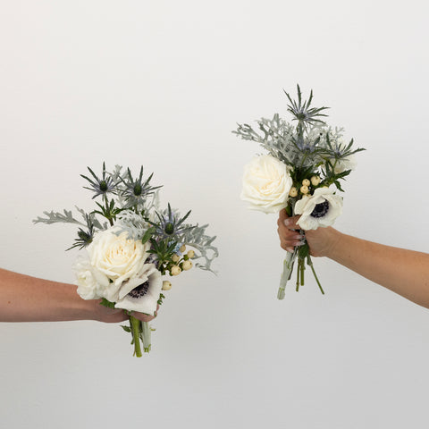 Frosted Winter Bouquet Bar Flower Kit Vase - Image