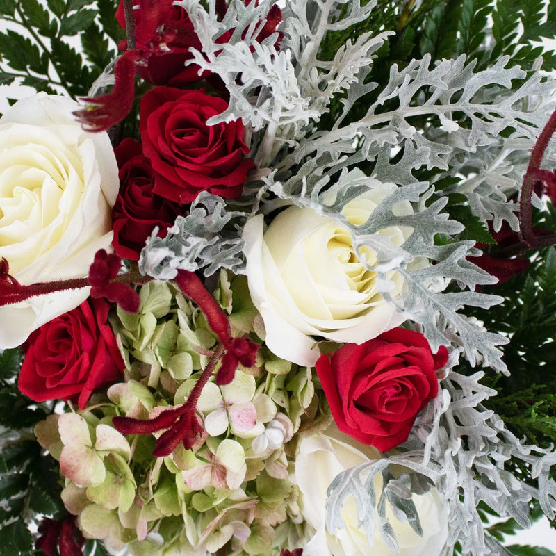 Frosty Grey Christmas DIY Flower Kit Up Close