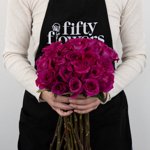 Fuchsia Mamy Garden Rose Apron - Image