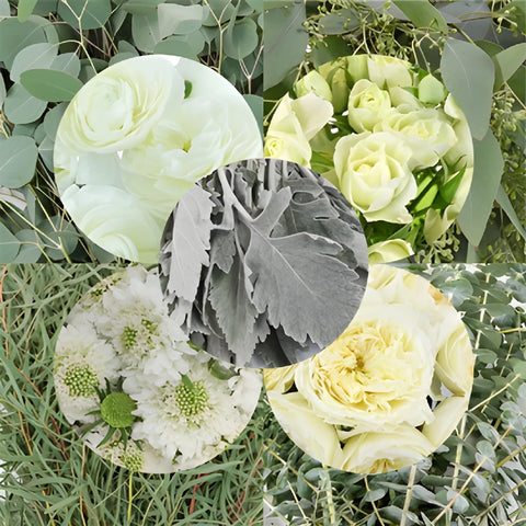 Full Pack Eucalyptus and White Flowers DIY Flower Kit Bunch