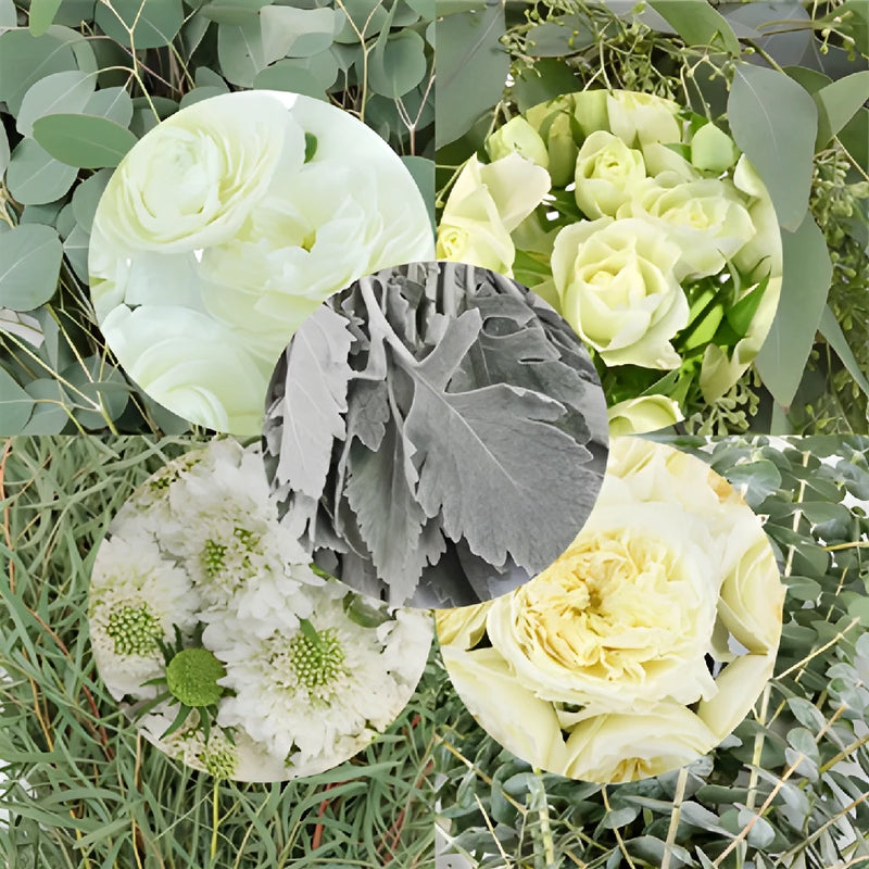 Full Pack Eucalyptus and White Flowers DIY Flower Kit Bunch