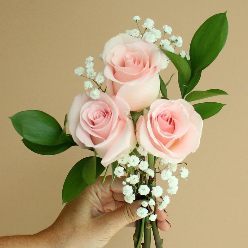 Fundraiser Light Pink Flowers Bunch in Hand