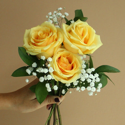 Fundraiser Yellow Flowers Bunch in Hand