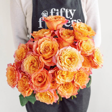 Garden Rose Orange Sherbet Apron - Image