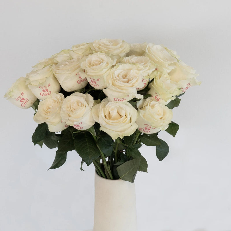Gender Reveal Girl Personalized Roses Vase - Image