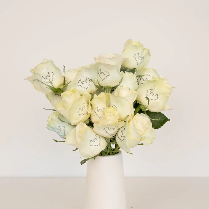 Glow In The Dark Black Bat Rose Vase - Image