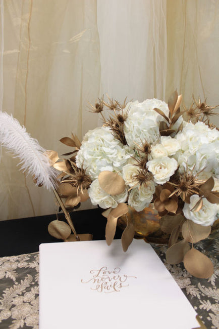 Gold and White Centerpiece Inspiration