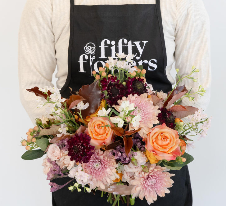 Golden Plum Garden Flower Centerpiece Apron - Image