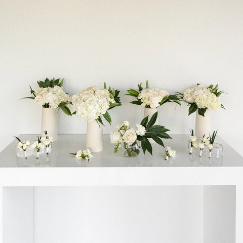 Green And White Wedding Collection Close Up - Image