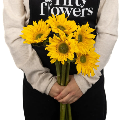 Green Center Sunflowers Apron - Image