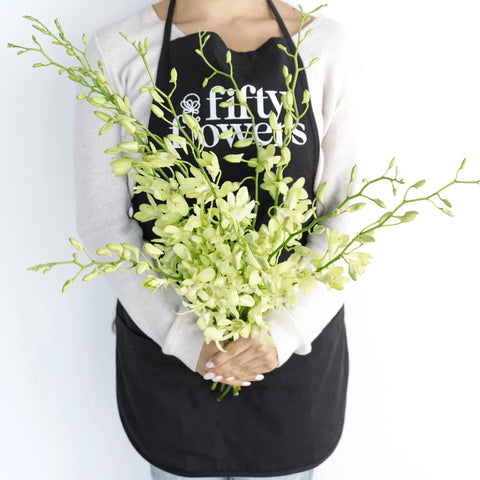 Green Geisha Orchid Flower Apron - Image