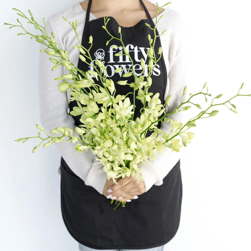 Green Geisha Orchid Flower Apron - Image