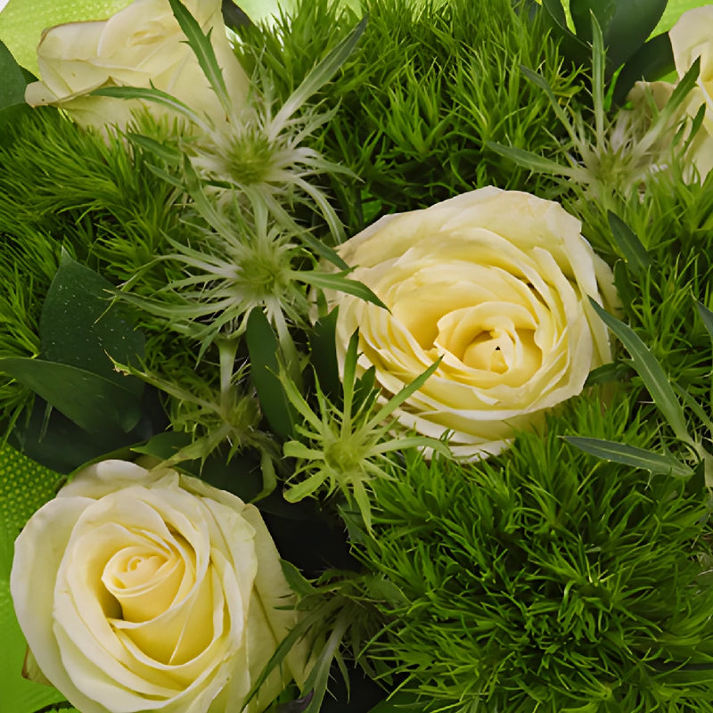 Monochromatic Green Bouquetta Centerpieces