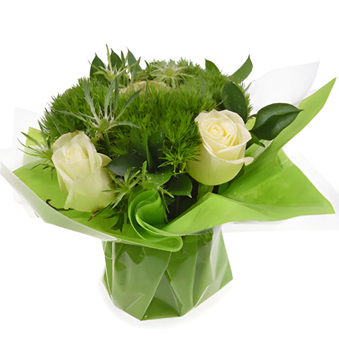 Monochromatic Green Bouquetta Centerpieces