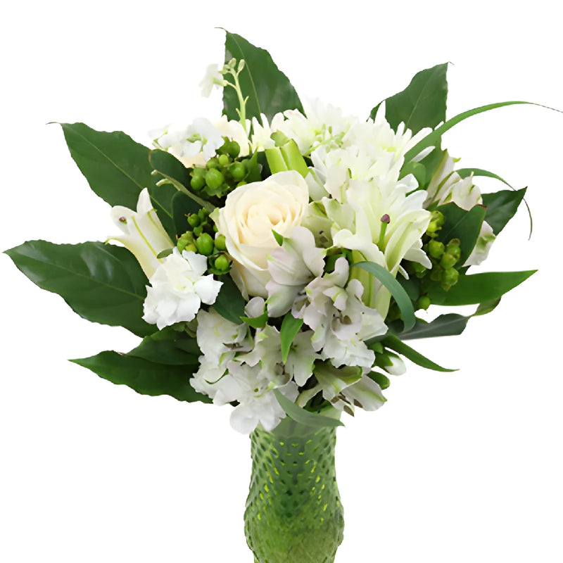 Divine Ivory Garden Flower Centerpieces