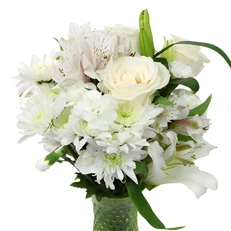 Divine Ivory Garden Flower Centerpieces