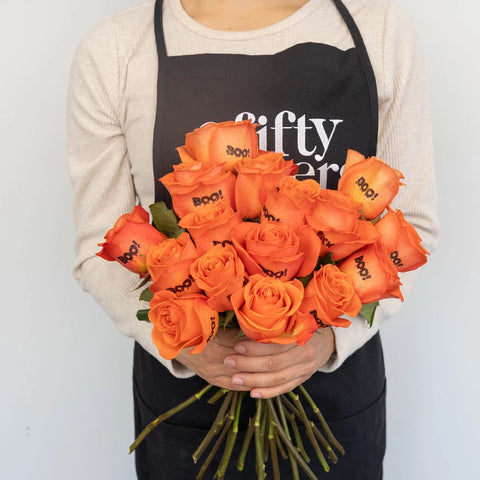 Halloween Boo! Personalized Roses Apron - Image