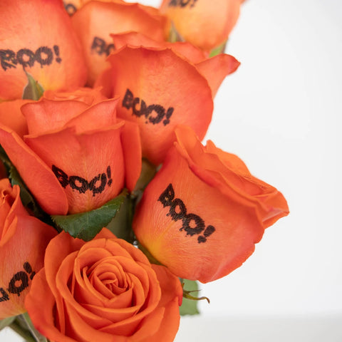 Halloween Boo! Personalized Roses Close Up - Image