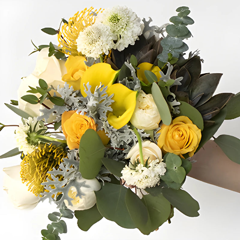 Happy Day Yellow Flower Bouquet and Boutonniere