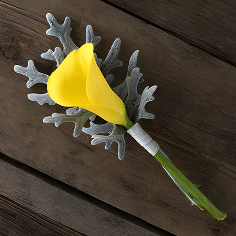 Happy Day Yellow Flower Bouquet and Boutonniere