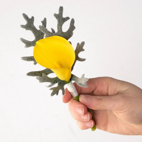 Happy Day Yellow Flower Bouquet And Boutonniere - Image
