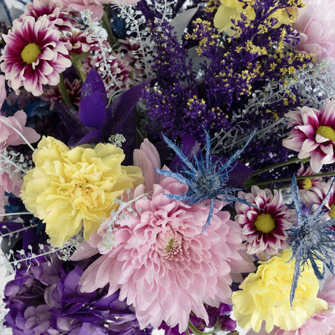 Holographic Purple Diy Flower Kit Close Up - Image