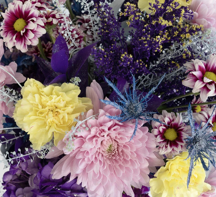 Holographic Purple Flower Bouquet Hand - Image