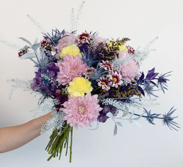 Holographic Purple Flower Bouquet Hand - Image