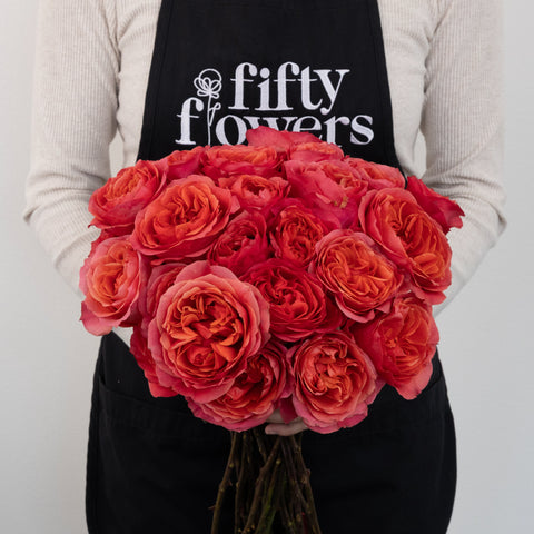 Hot Pink Garden Rose Apron - Image