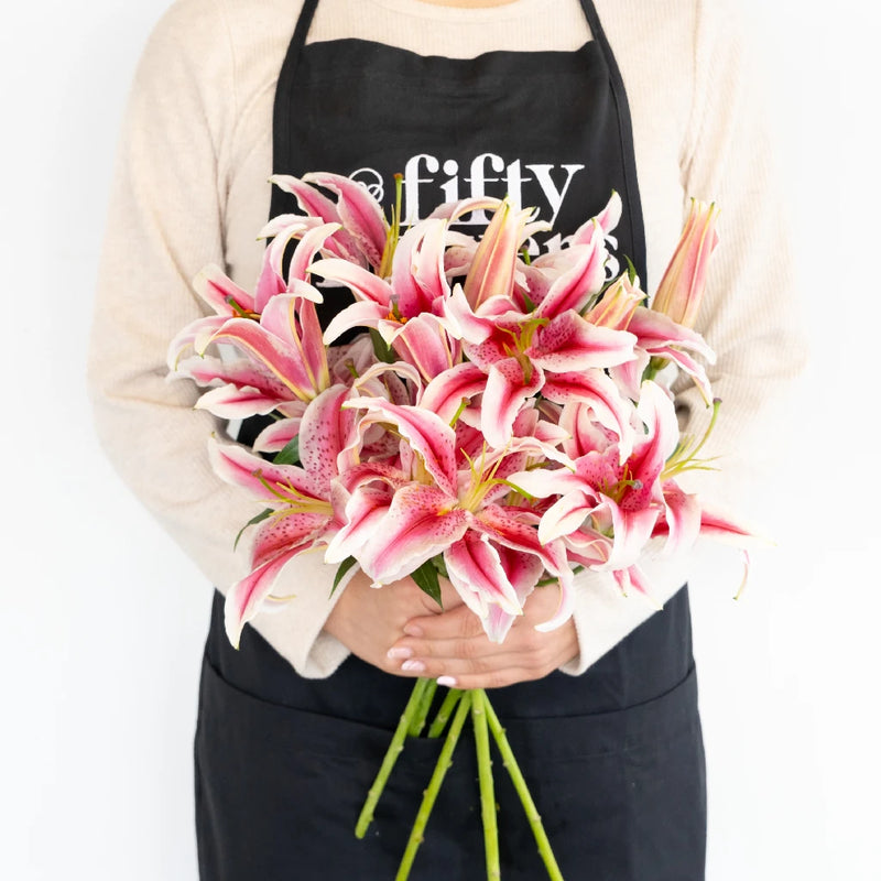 Hot Pink Oriental Lilies Apron - Image