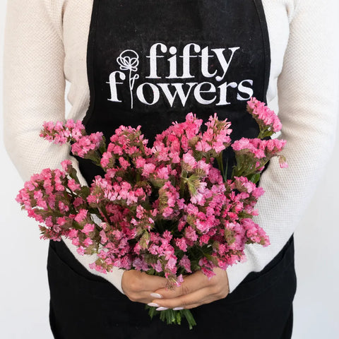 Hot Pink Tissue Culture Statice Flower Apron - Image