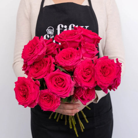 Hot Pink Valentines Day Rose Special Apron - Image