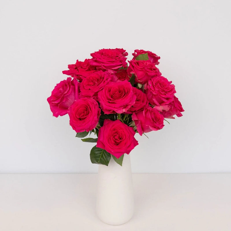 Hot Pink Valentines Day Rose Special Vase - Image