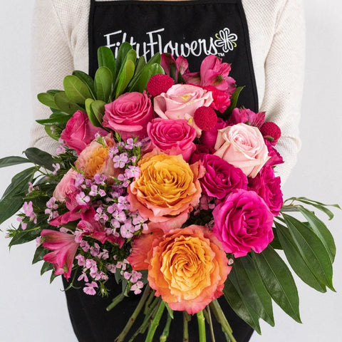 Hot Popping Pink Wedding Centerpieces Apron - Image