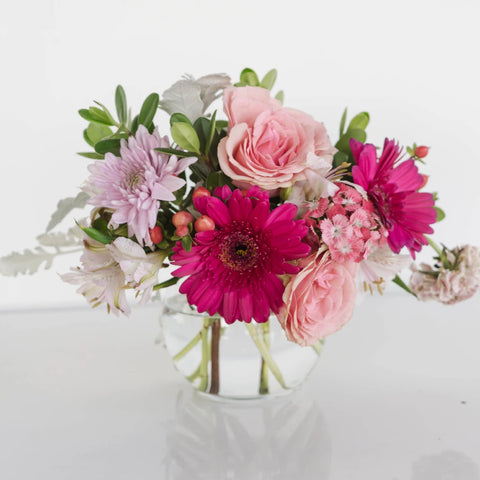 Hues Of Pink Mini Flower Bouquet Vase - Image