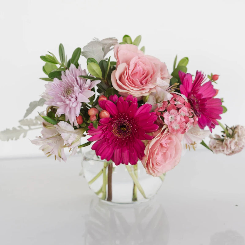 Hues Of Pink Mini Flower Bouquet Vase - Image