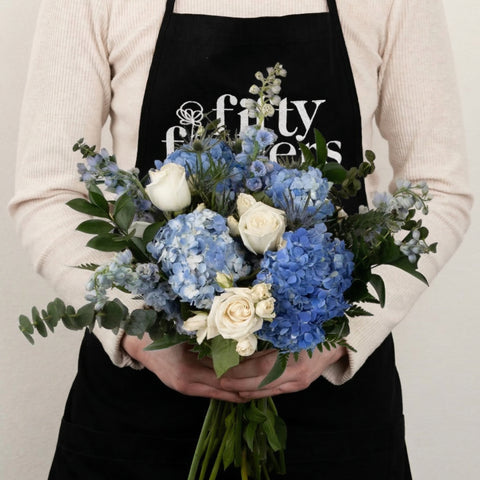 Hydrangea Hues Diy Flower Kit Apron - Image