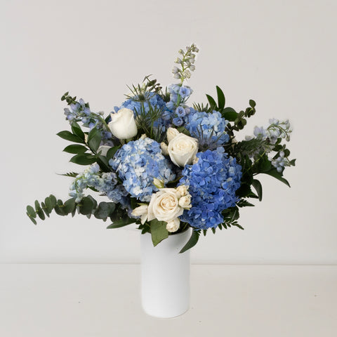 Hydrangea Hues Flower Bouquet Vase - Image