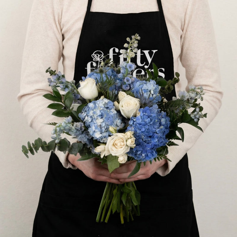 Hydrangea Hues Flower Centerpiece Apron - Image
