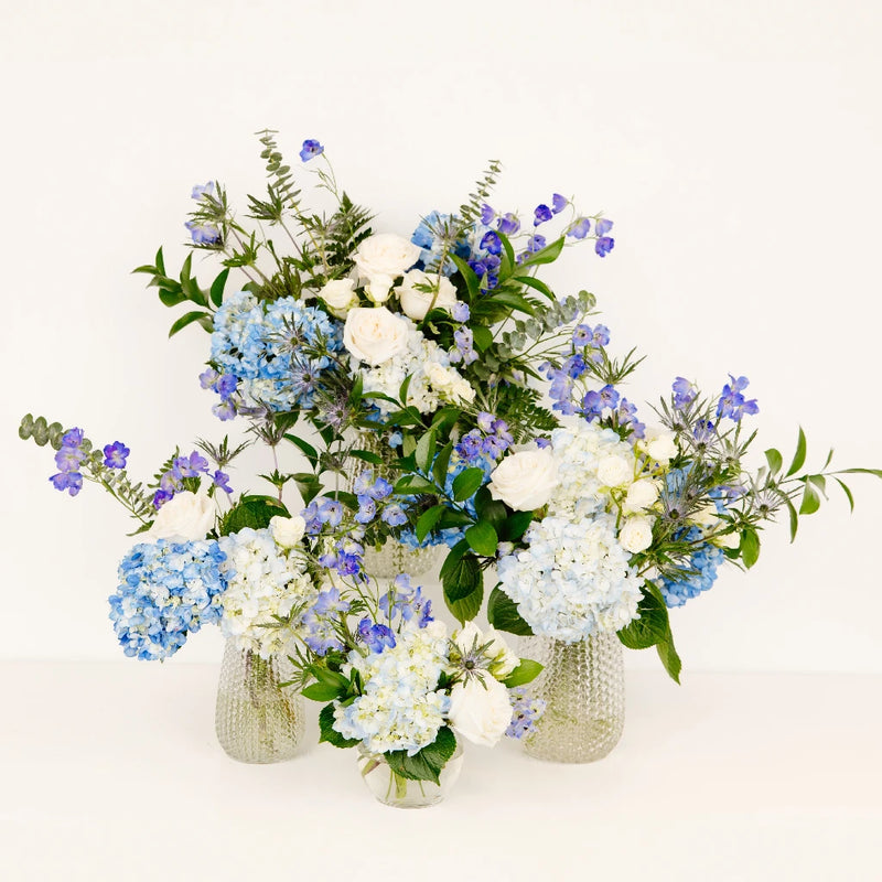 Hydrangea Hues Flower Centerpiece Close Up - Image