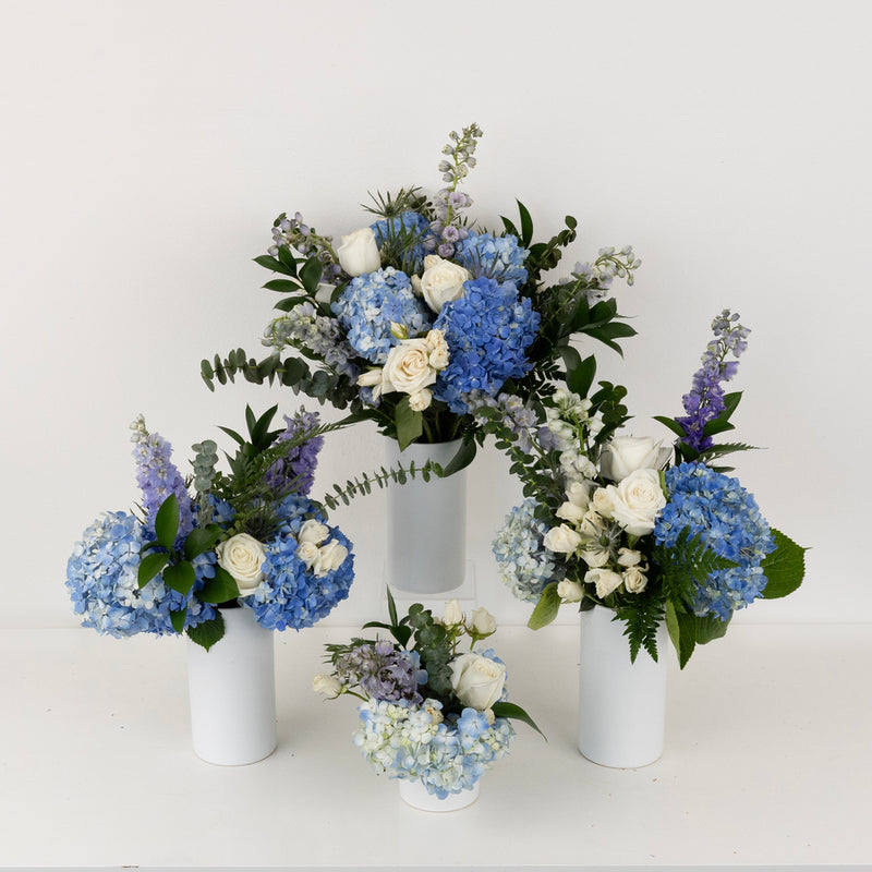 Hydrangea Hues Flower Centerpiece Close Up - Image
