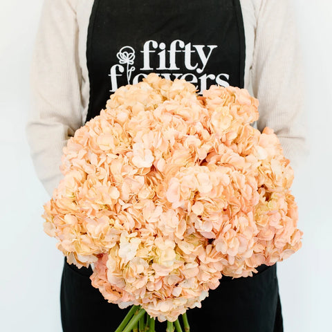 Hydrangea Peach Enhanced Flower Apron - Image