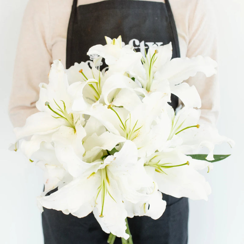 Ivory Oriental Lily Apron - Image