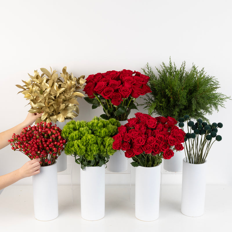Jingle Bells Bouquet Bar Flower Kit Close Up - Image