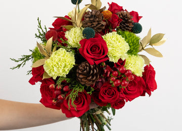 Jingle Bells Traditional Holiday Bouquet Close Up - Image