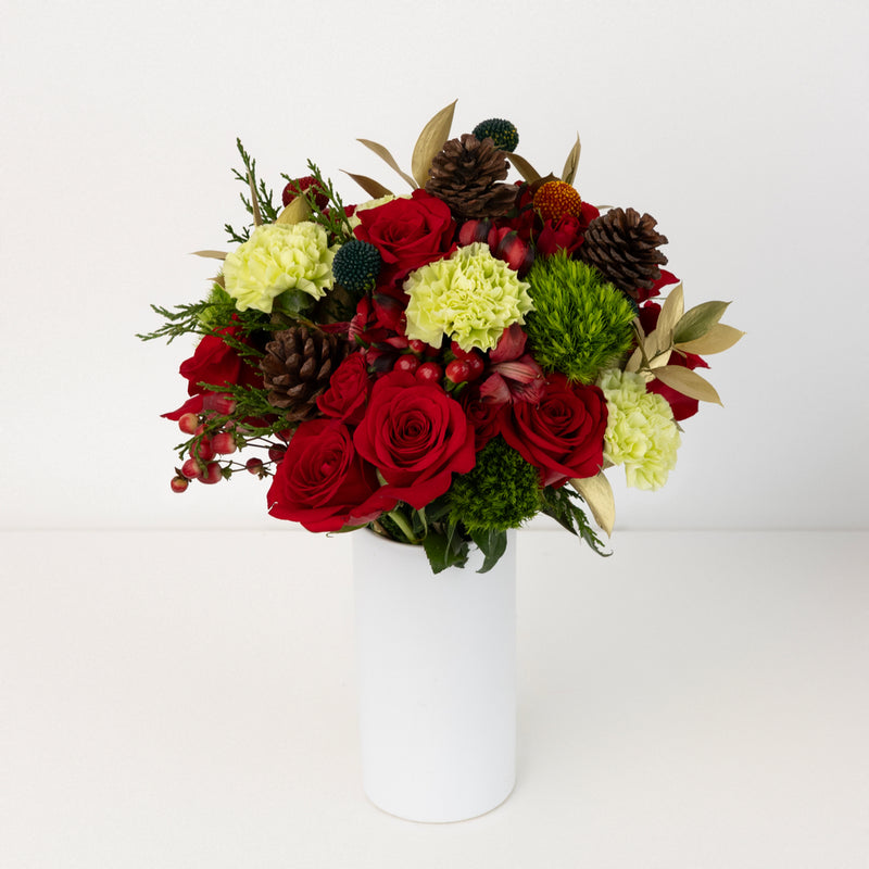 Jingle Bells Traditional Holiday Bouquet Vase - Image