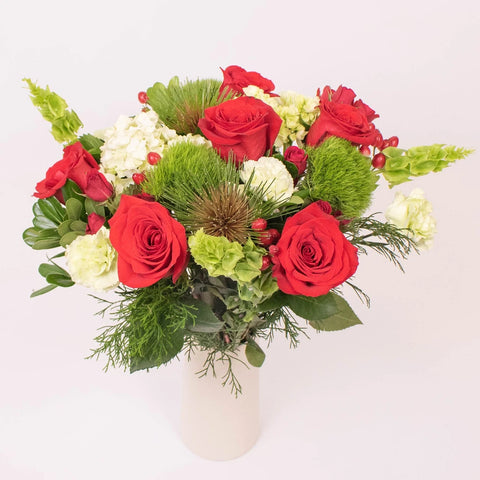 Joyous Noel Red Rose Flower Bouquet