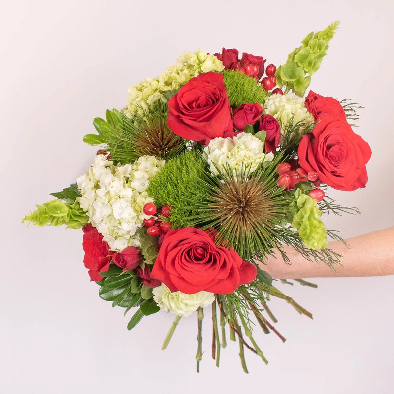 Joyous Noel Red Rose Flower Bouquet